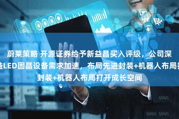 蔚莱策略 开源证券给予新益昌买入评级，公司深度报告：受益LED固晶设备需求加速，布局先进封装+机器人布局打开成长空间