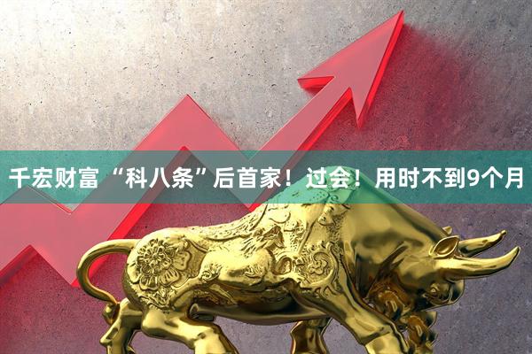 千宏财富 “科八条”后首家！过会！用时不到9个月