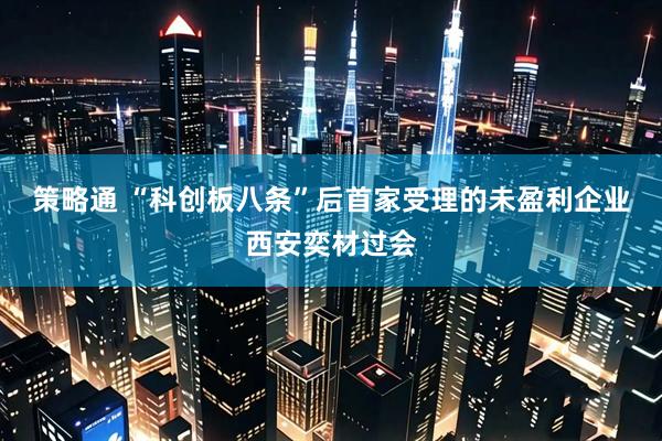 策略通 “科创板八条”后首家受理的未盈利企业西安奕材过会